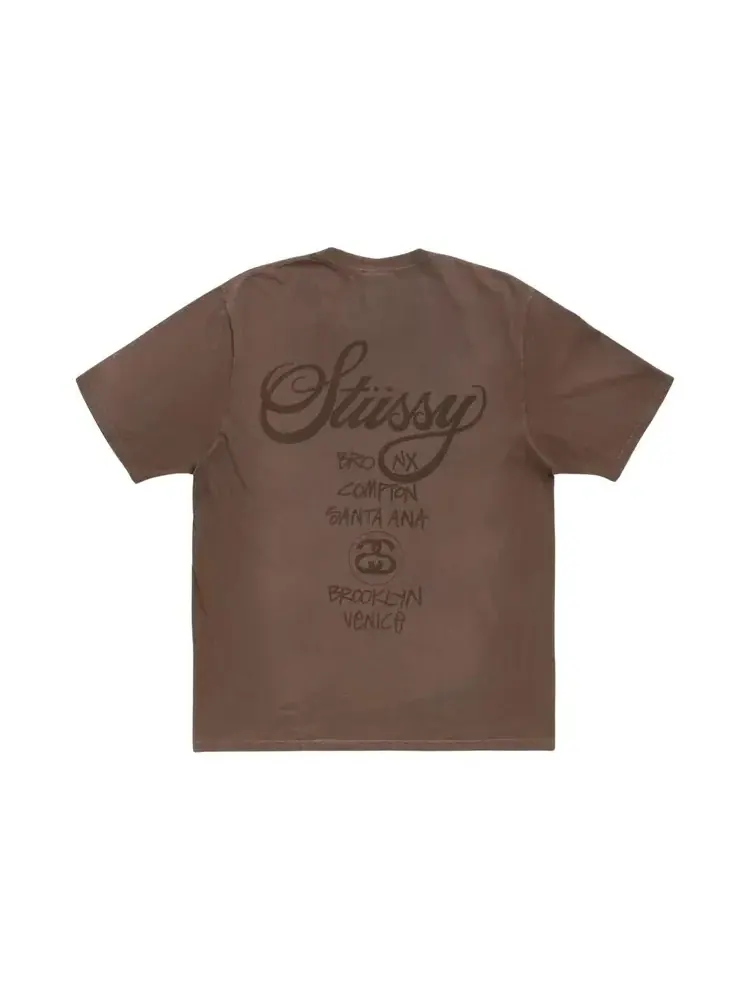 Футболка Stussy World Tour — изображение 2 из 2, коричневый
