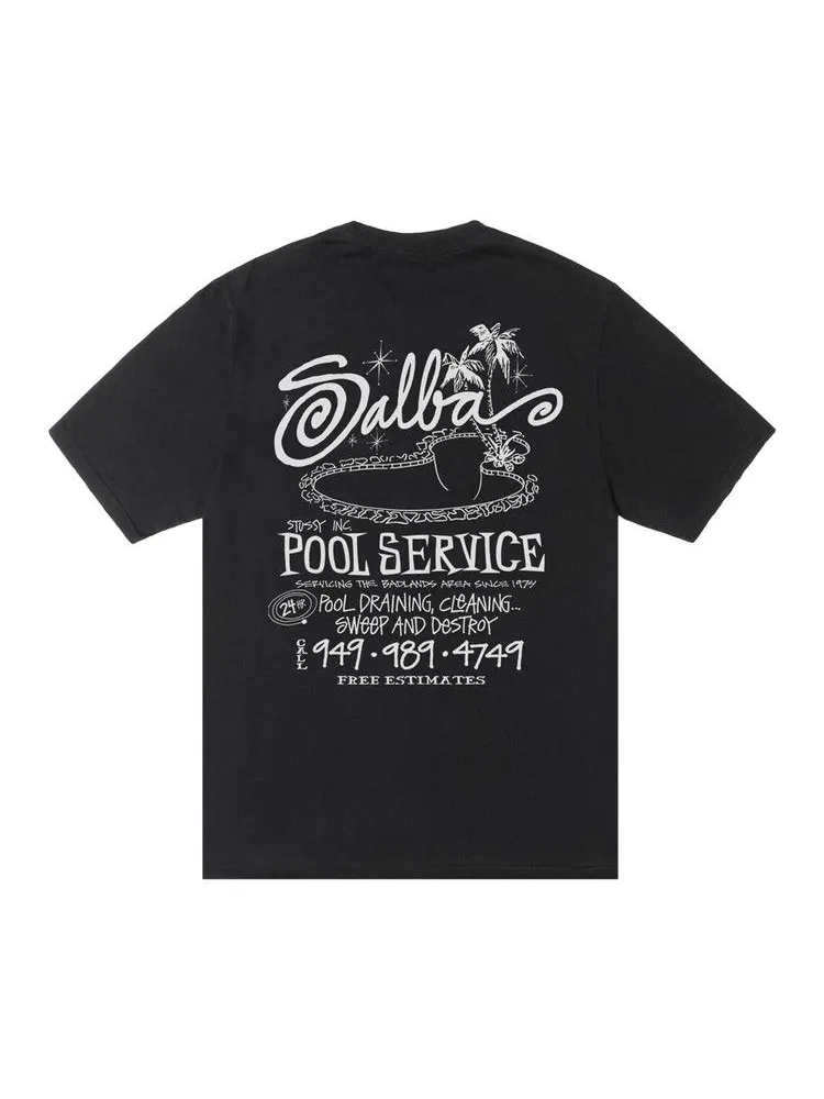 Футболка Stussy Pool Service Tee Pigment Dyed — изображение 2 из 2, черный
