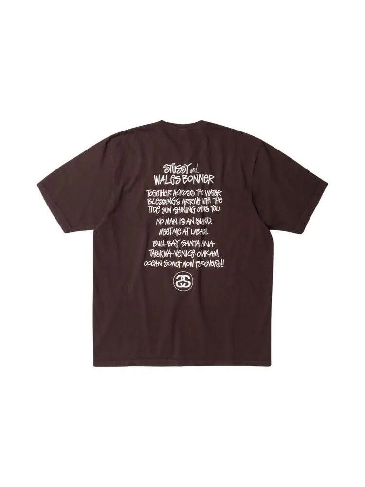 Футболка Stussy x Wales Bonner Ocean Song Tee — изображение 2 из 2, коричневый