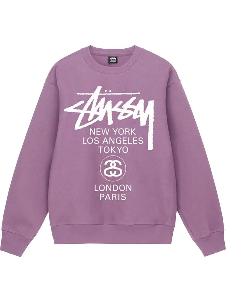 Толстовка Stussy World Tour Crew 'Orchid'