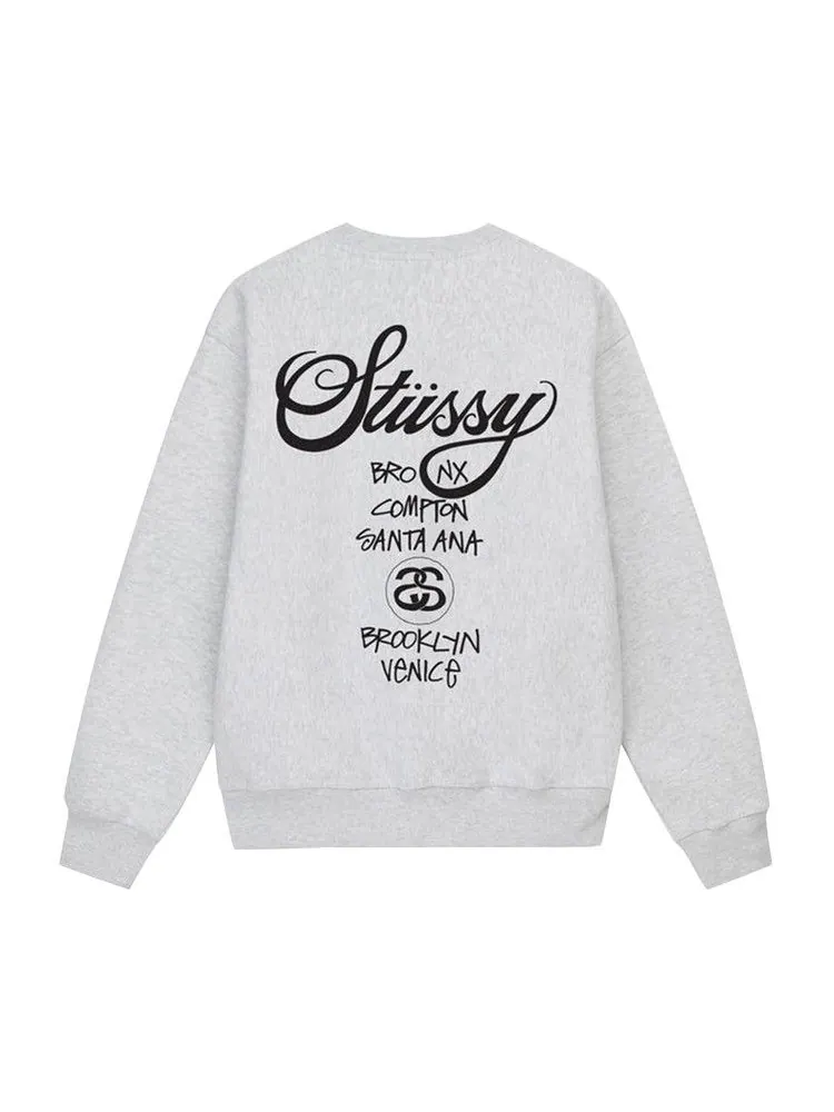 Свитер Stussy World Tour Crew — изображение 2 из 2, серый