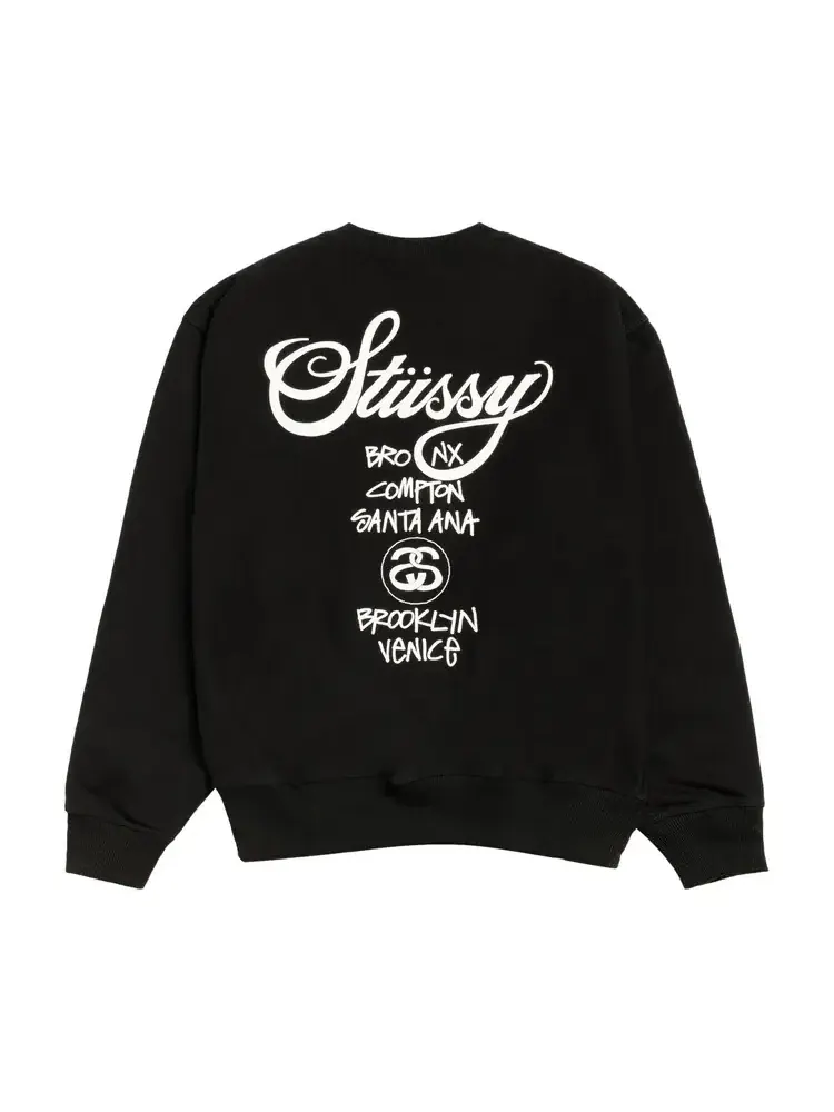 Свитшот Stussy World Tour Crew — изображение 2 из 2, черный