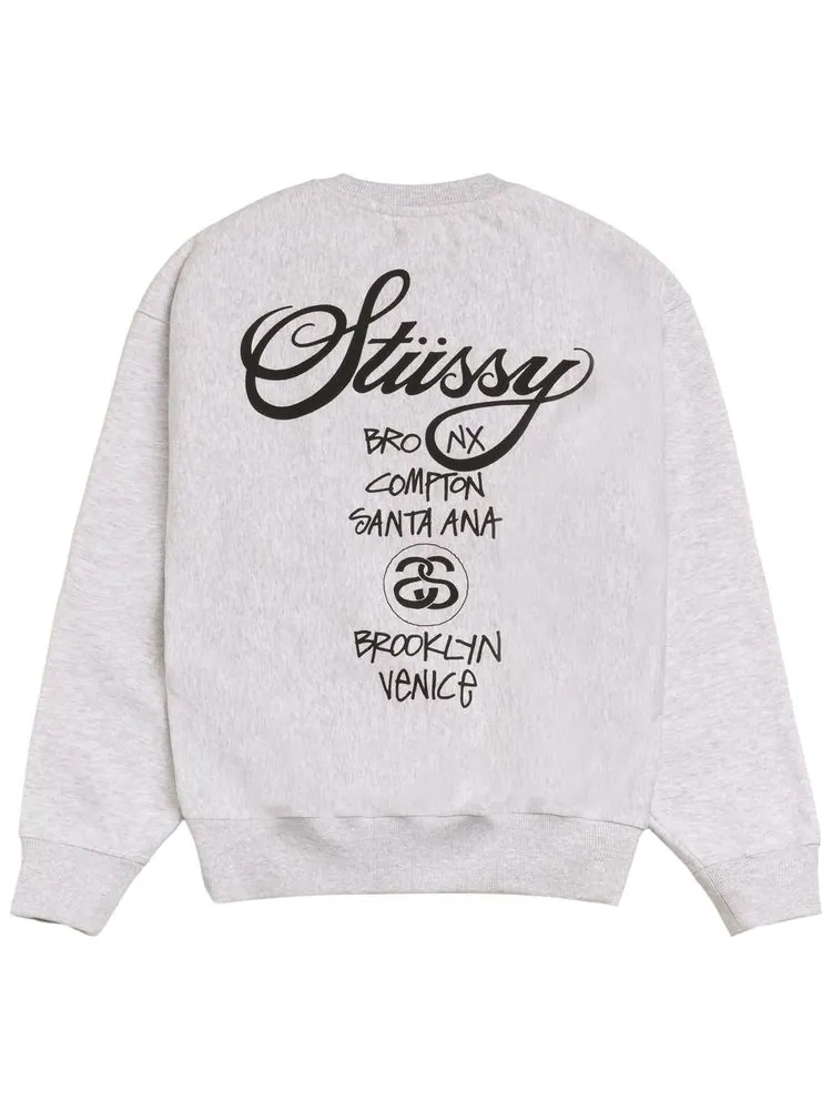 Толстовка Stussy World Tour Crew — изображение 2 из 2, серый