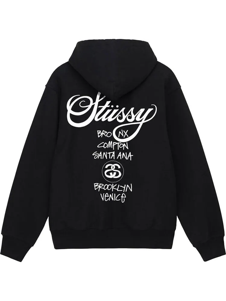 Худи Stussy World Tour Hoodie 'Black' — изображение 2 из 2, черный