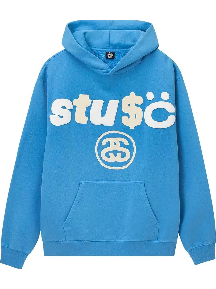 Худи Stussy x Cactus Plant Flea Market 8 Ball Pigment Dyed Hoodie 'Blue'