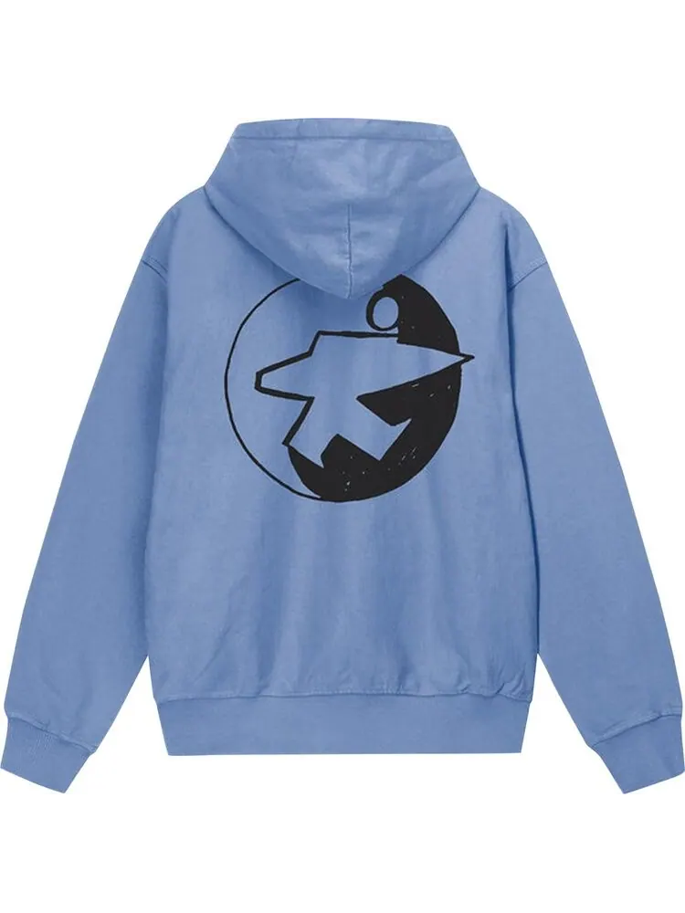 Худи Stussy x Our Legacy Work Shop Surfman Pigment Dyed Hoodie 'Blue' — изображение 2 из 2, синий
