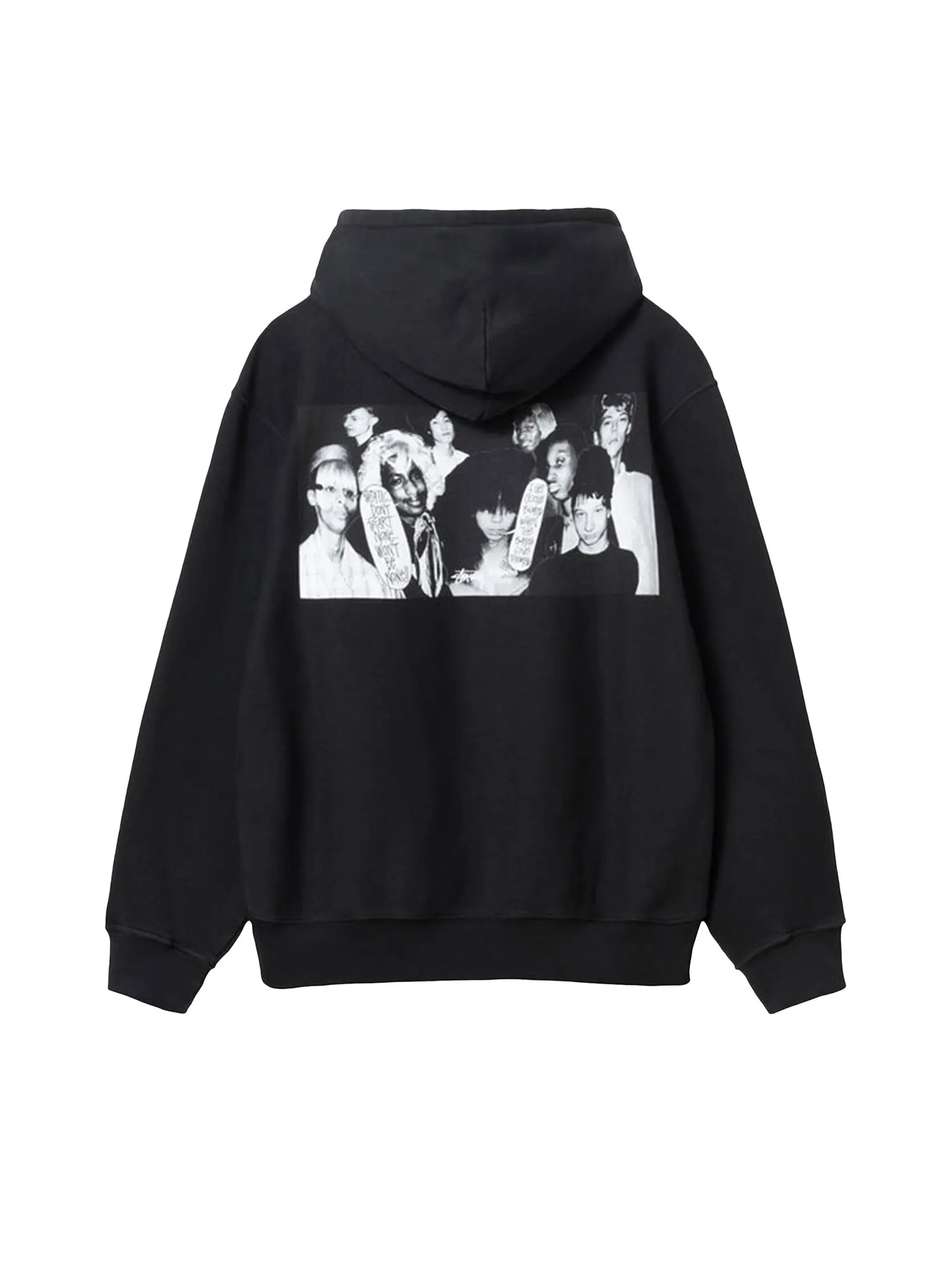 Толстовка Stussy x Martine Rose с коллажем, окрашенная в пигмент — изображение 2 из 2, черный