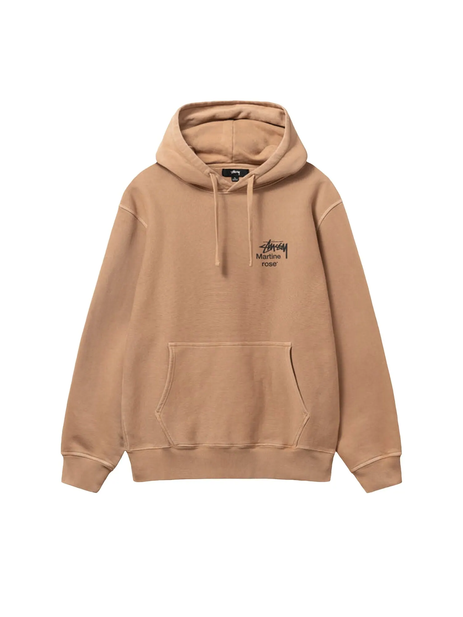 Худи Stussy x Martine Rose с коллажем, окрашенное в пигмент, цвет Мокка