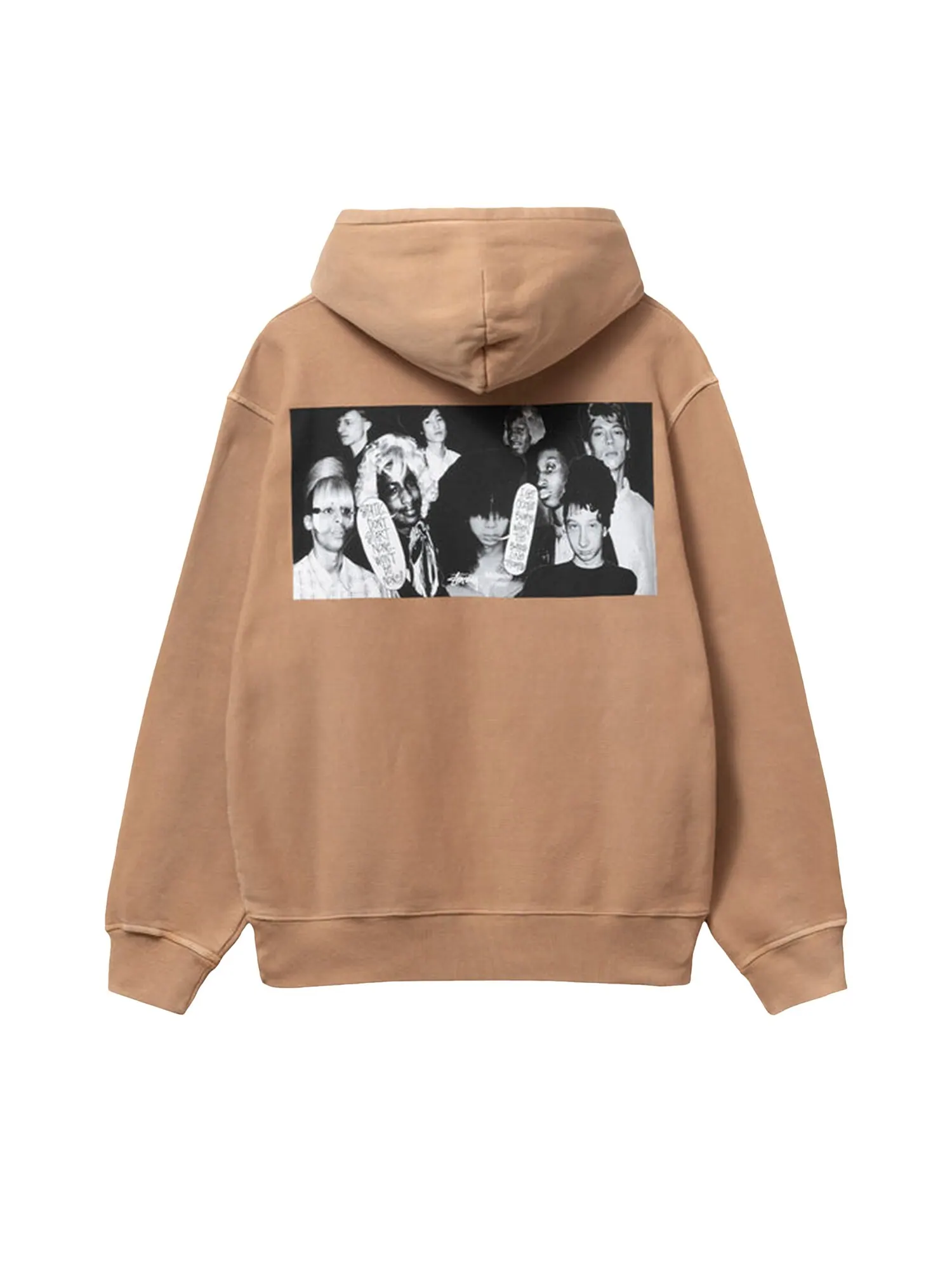 Худи Stussy x Martine Rose с коллажем, окрашенное в пигмент, цвет Мокка — изображение 2 из 2
