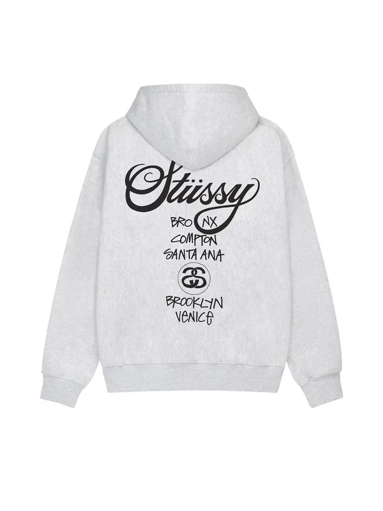 Толстовка Stussy World Tour Hood — изображение 2 из 2, пепельный вереск