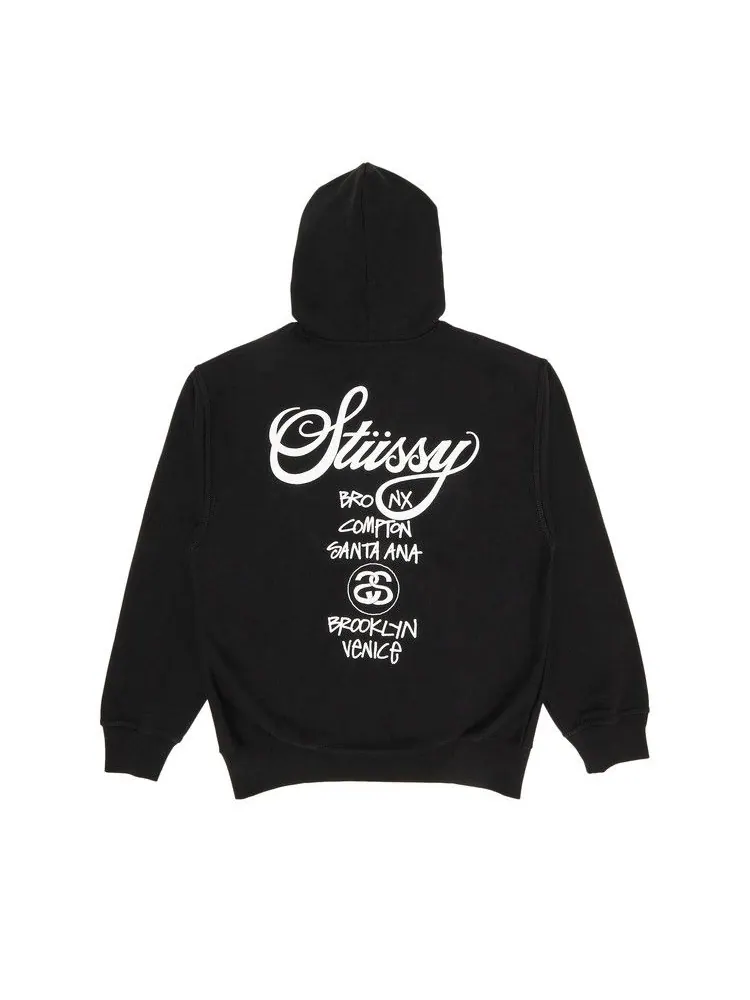Толстовка Stussy World Tour Hood — изображение 2 из 3, черный