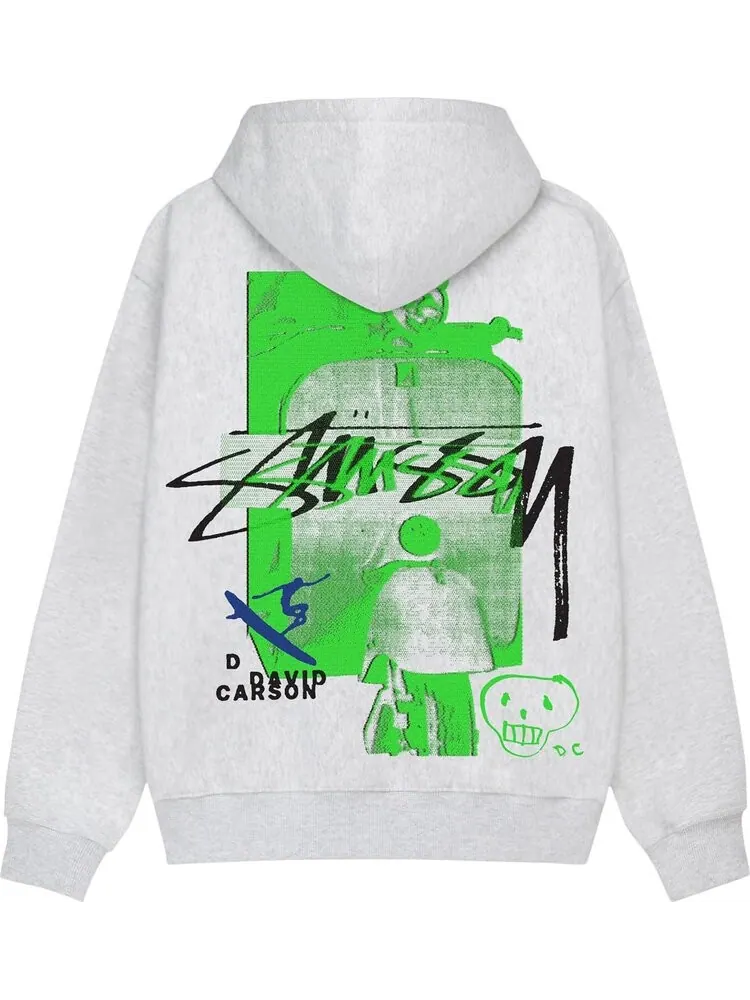 Худи Stussy David Carson Vespa 'Ash Heather' — изображение 2 из 2, серый