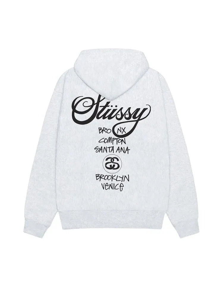 Худи Stussy World Tour Hoodie — изображение 2 из 2, пепельный вереск