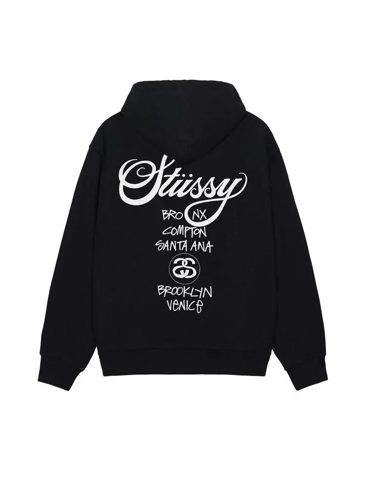 Худи Stussy World Tour Hoodie — изображение 2 из 2, черный