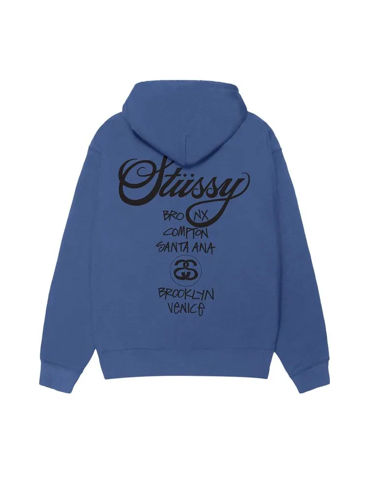 Худи Stussy World Tour Hoodie — изображение 2 из 2, синий