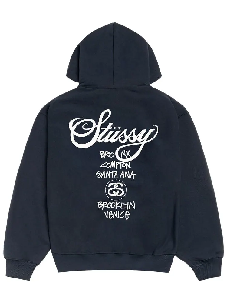 Худи Stussy World Tour — изображение 2 из 2, синий