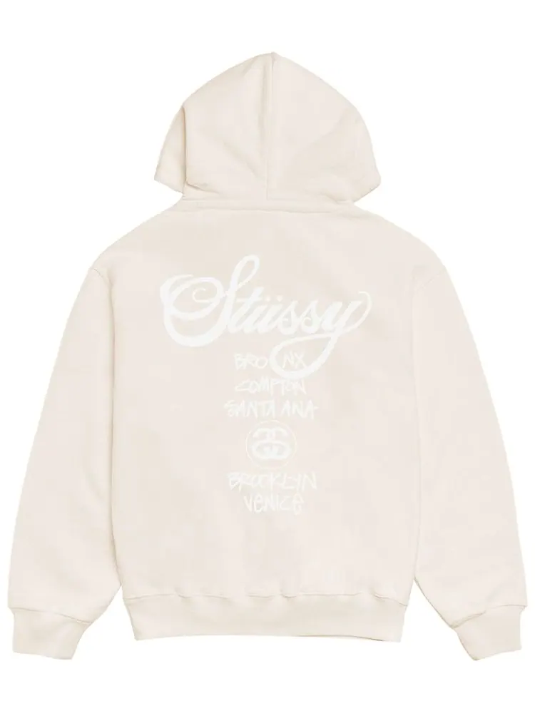 Худи Stussy World Tour — изображение 2 из 2, бежевый