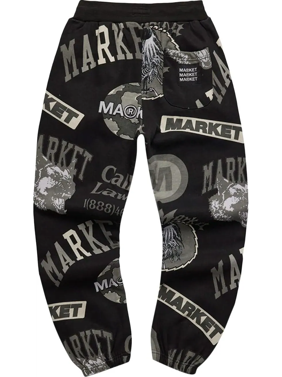 Спортивные брюки Market Monogram Grayscale Sweatpants 'Black' — изображение 2 из 2, черный