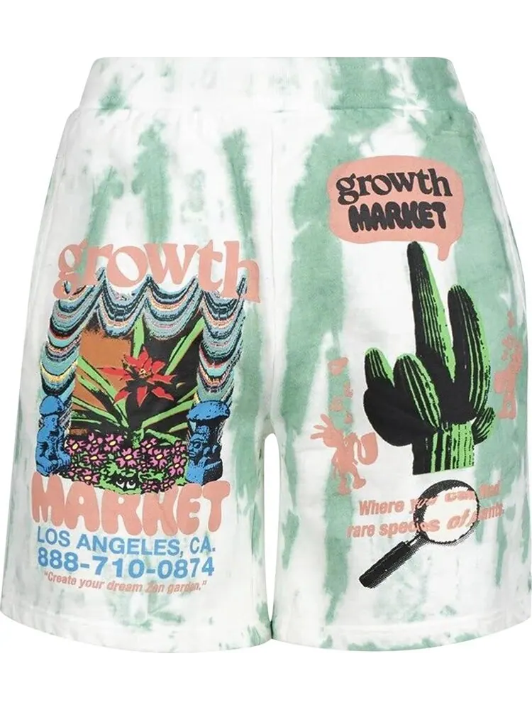 Спортивные шорты Market Growth Tie Dye Sweatshorts 'Green Stripe Tie Dye'
