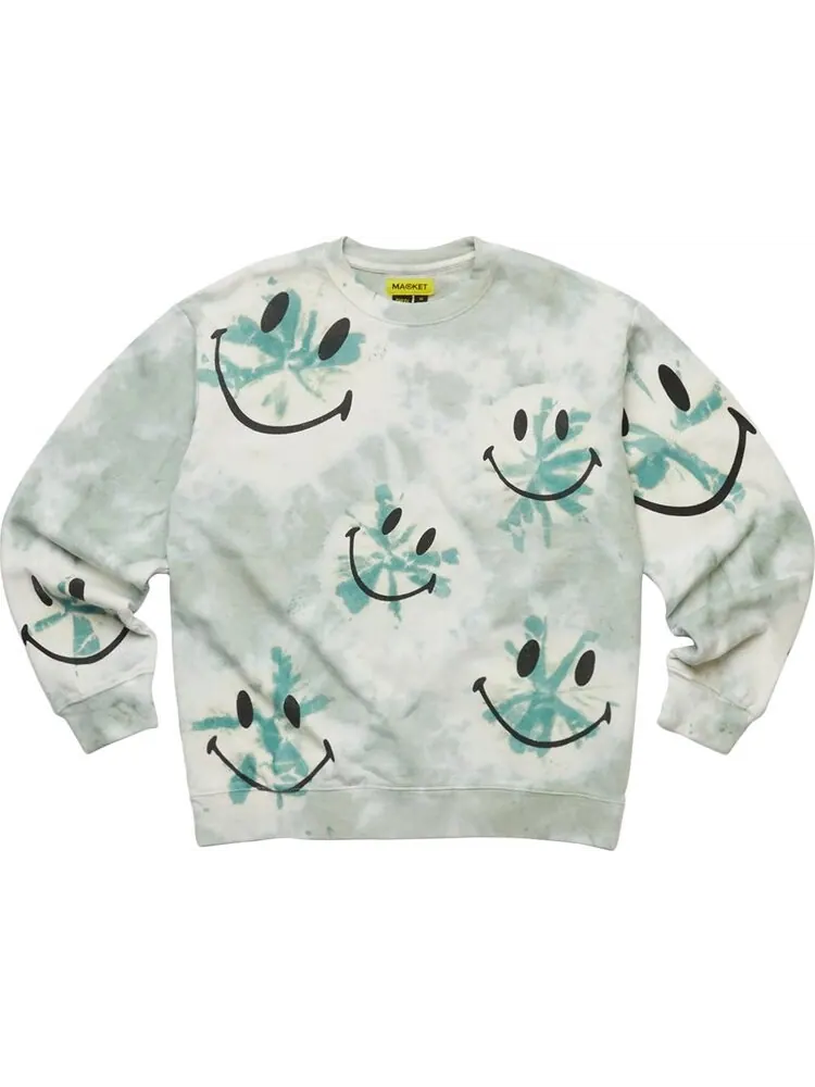 Толстовка Market Smiley Shibori Dye Crewneck Sweatshirt 'Green'