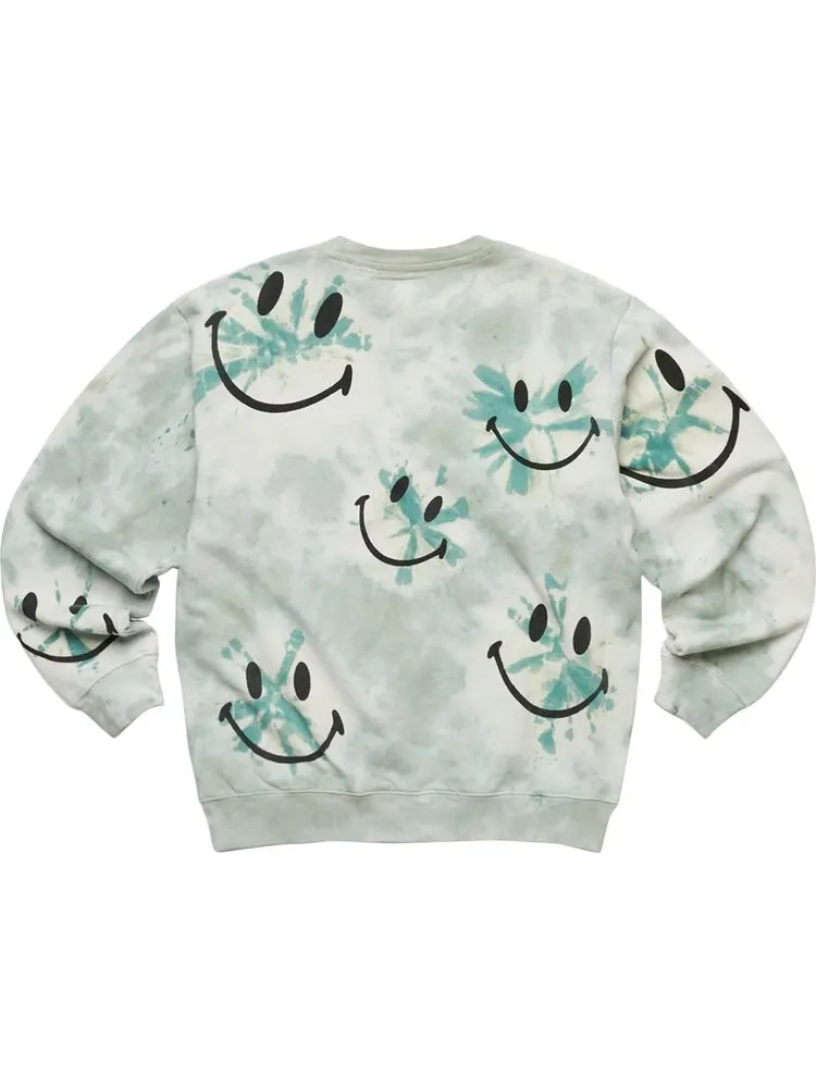 Толстовка Market Smiley Shibori Dye Crewneck Sweatshirt 'Green' — изображение 2 из 2, бежевый