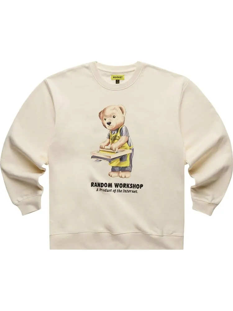 Толстовка Market Random Workshop Bear Crewneck 'Cream' — изображение 1 из 1, бежевый