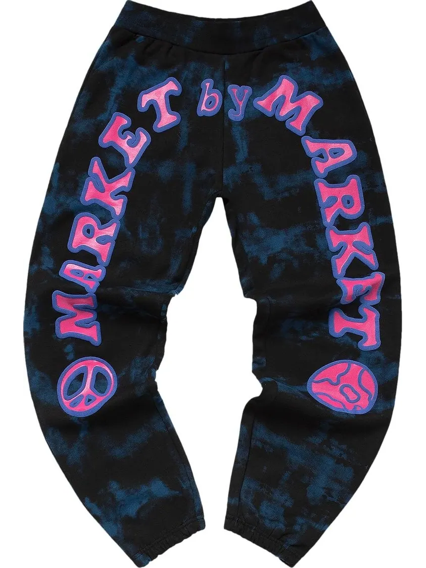 Спортивные брюки Market Cali Arc Peace Sweatpants 'Navy Smoke Tie-Dye'