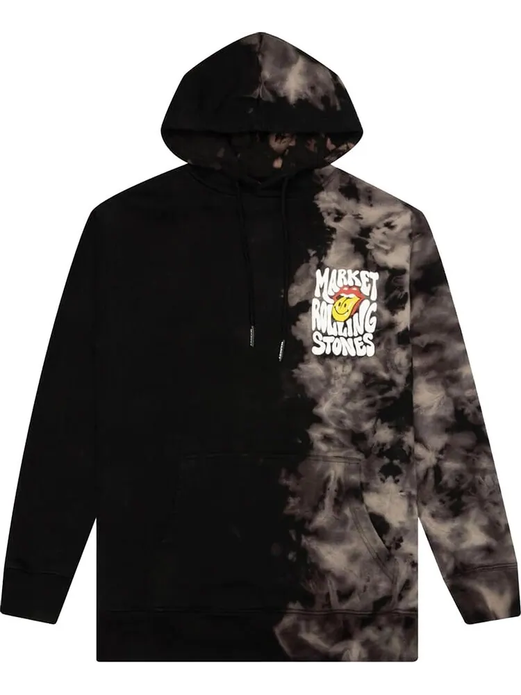 Худи Market x Rolling Stones Smiley Tie-Dye Hoodie 'Black Tie-Dye'