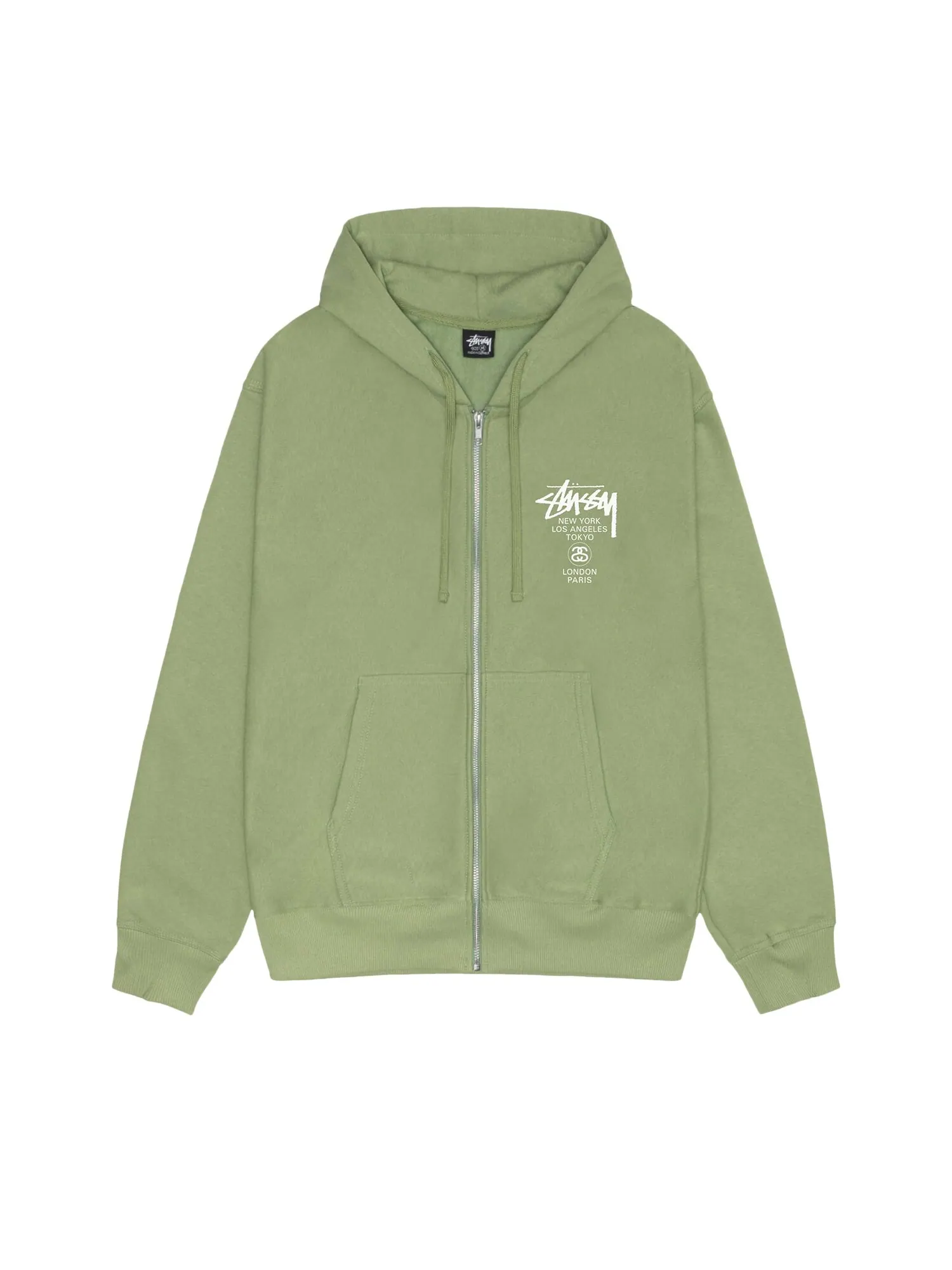 Толстовка на молнии Stussy World Tour Moss
