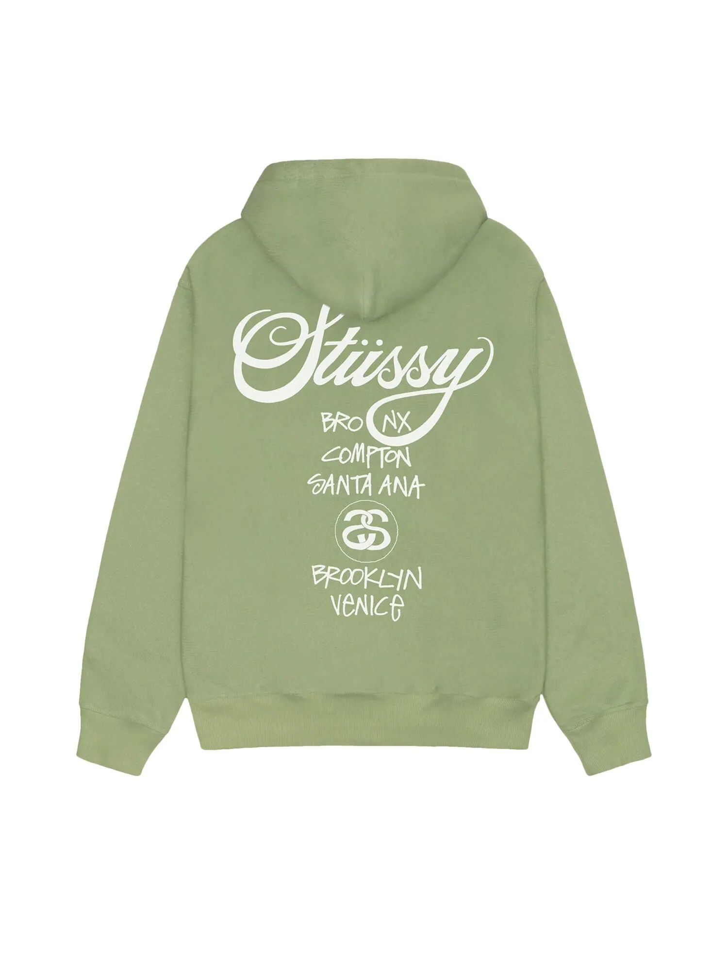 Толстовка на молнии Stussy World Tour Moss — изображение 2 из 2, мох