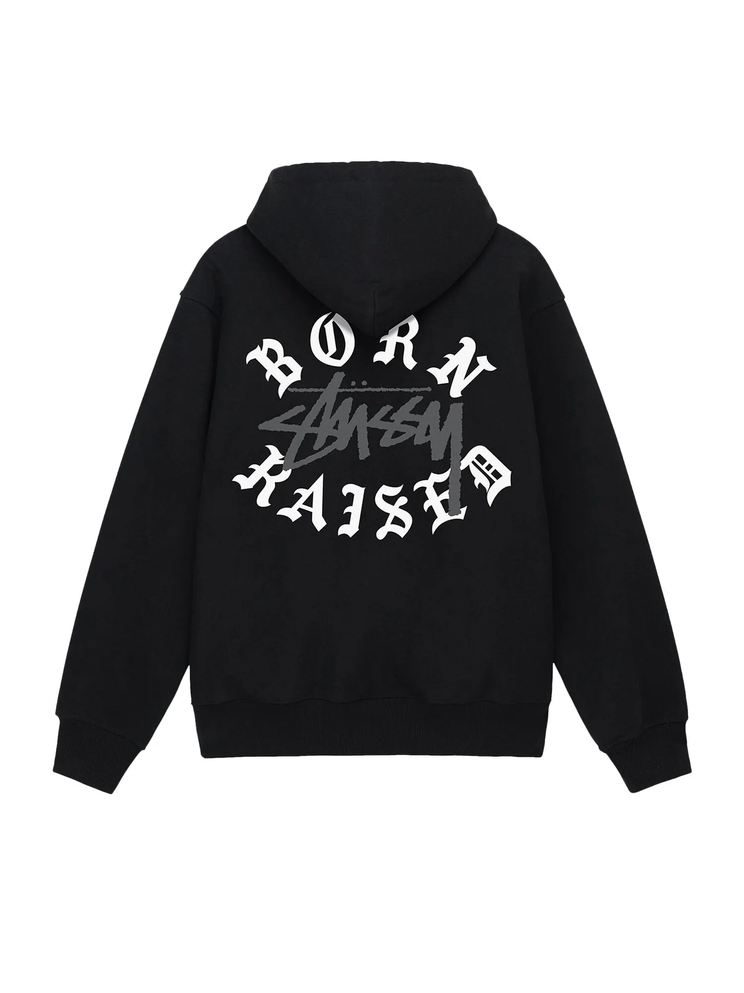 Толстовка на молнии с логотипом Stussy x Born X Raising — изображение 2 из 2, черный