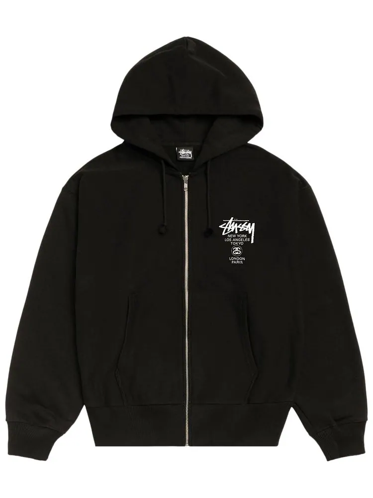 Худи на молнии Stussy World Tour