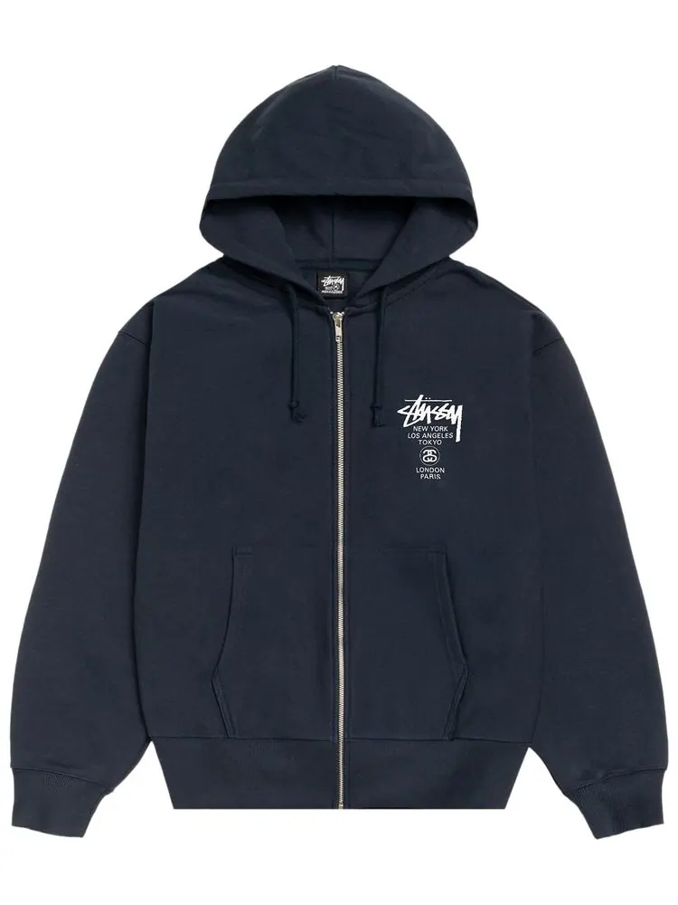 Толстовка на молнии Stussy World Tour