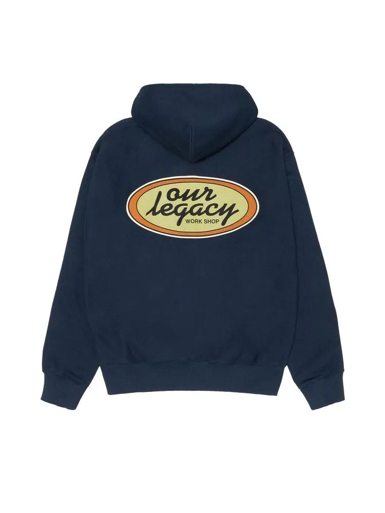 Худи Stussy x Our Legacy Work Shop Oval Zip Hoodie — изображение 2 из 2, темно-синий