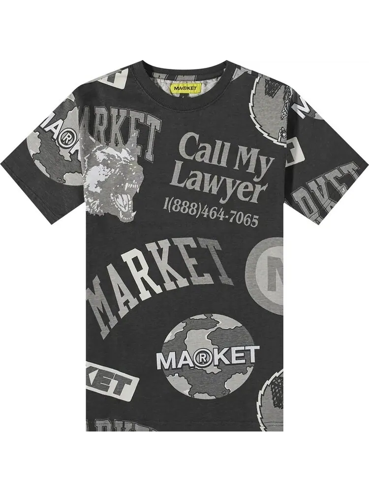 Футболка Market Monogram Aop Grayscale Tee 'Black'
