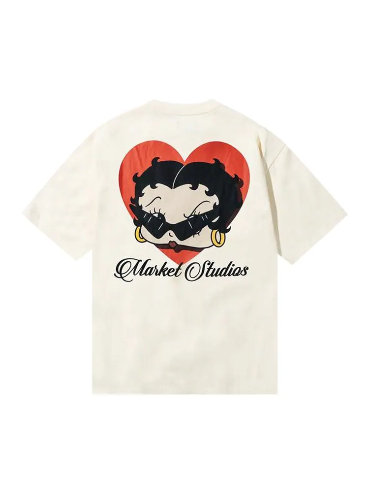 Футболка Market x Betty Boop Sweetheart T-Shirt 'Butter Cream' — изображение 2 из 3, кремовый