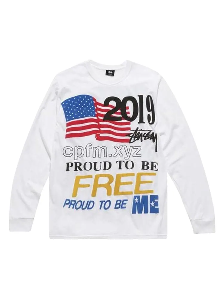 Лонгслив Stussy x Cactus Plant Flea Market Proud To Be Long-Sleeve Tee 'White'