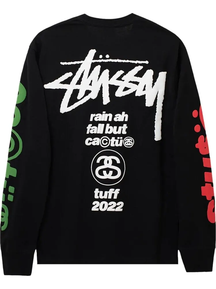 Лонгслив Stussy x Cactus Plant Flea Market Sport Long-Sleeve Tee 'Black' — изображение 2 из 2, черный