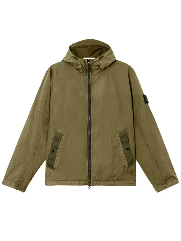 Легкая куртка с капюшоном Stone Island Crinkle Reps NY