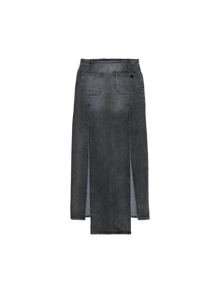 Юбка Courrèges Heritage Denim Long 'Stonewashed Grey' — изображение 2 из 3, серый