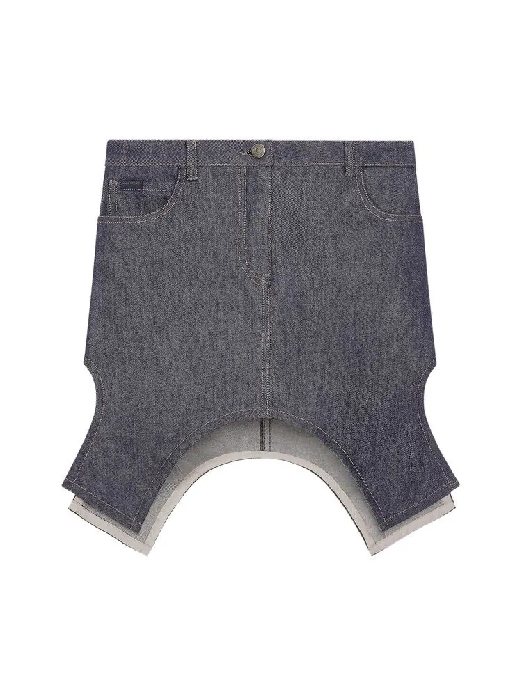 Юбка Courrèges Reversed Denim Mini Skirt Dark Heather Grey