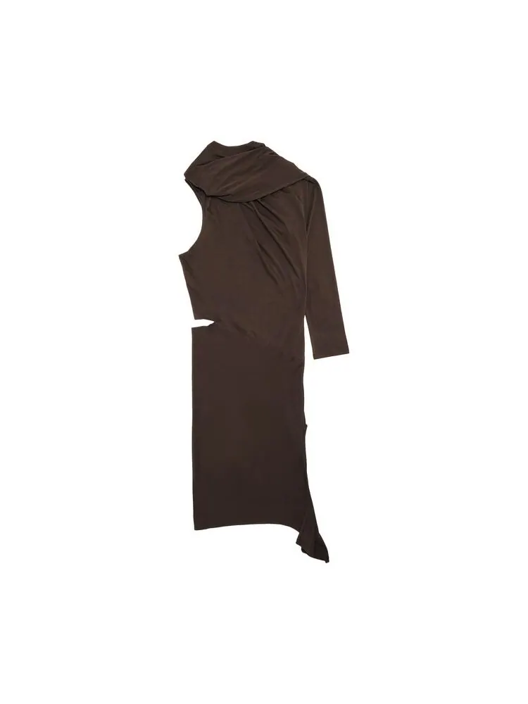Платье Courrèges Off Shoulder Dress Chocolate — изображение 2 из 3, коричневый