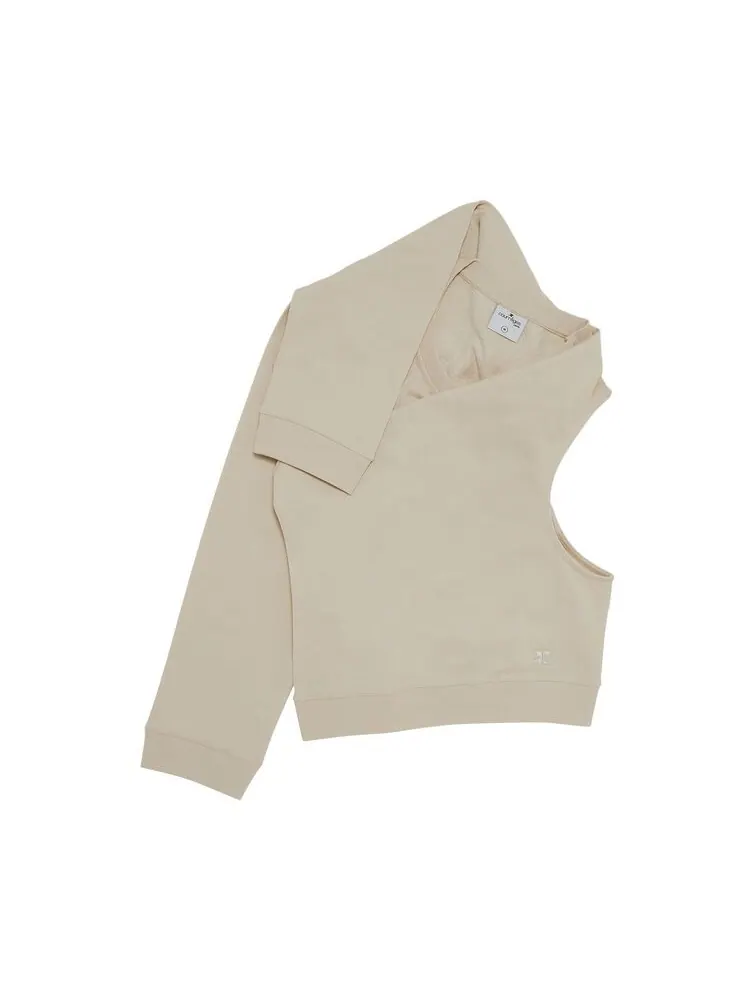 Толстовка Courrèges Off Shoulder Sweatshirt Oatmeal