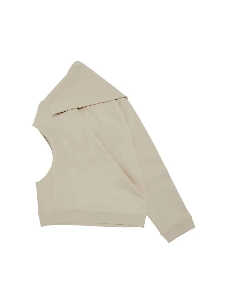 Толстовка Courrèges Off Shoulder Sweatshirt Oatmeal — изображение 2 из 3, желто-коричневый