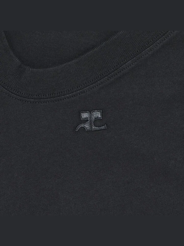 Футболка Courrèges Off Shoulder T-Shirt Black — изображение 3 из 3, черный