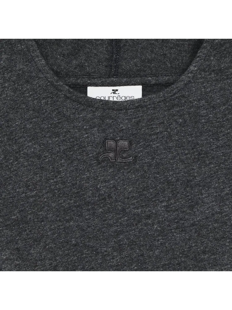Футболка Courrèges Hooded T-Shirt Dark Heather Grey — изображение 3 из 3, серый
