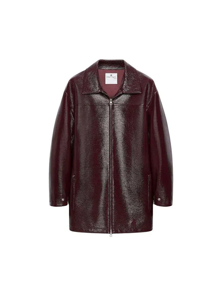 Куртка Courrèges Zipped Vinyl Maxi Bomber Jacket 'Burgundy'