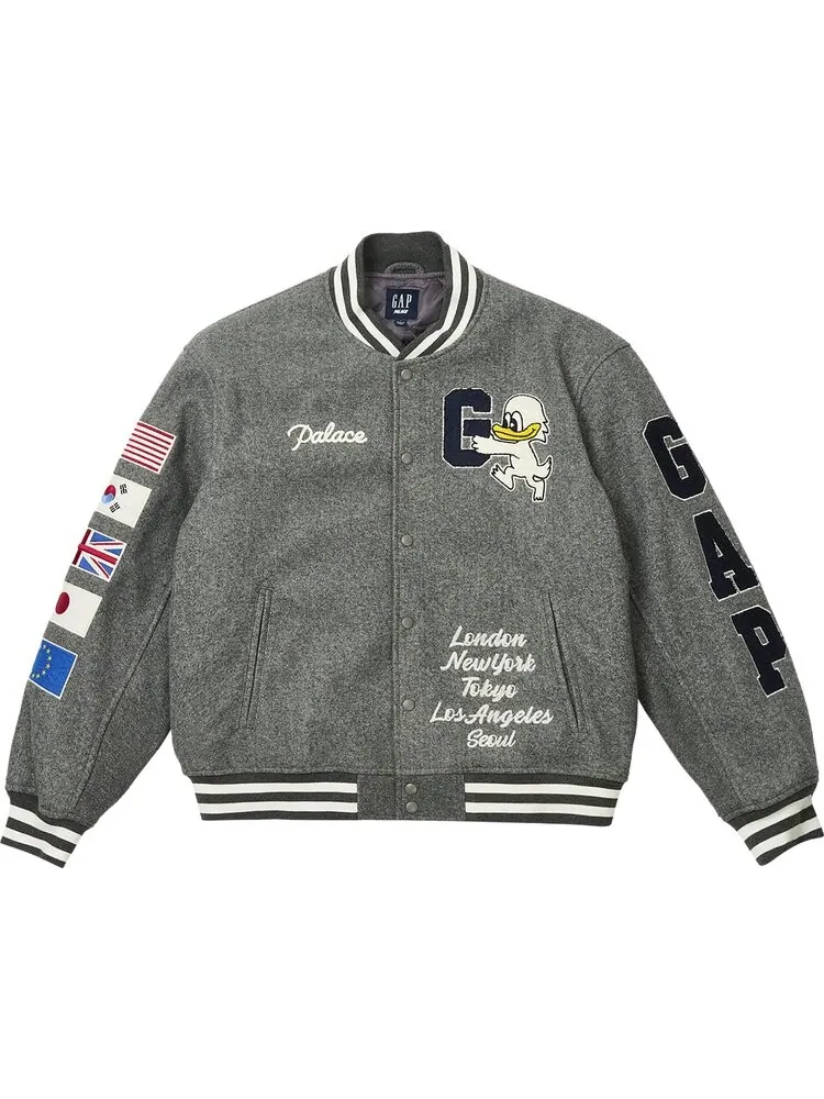 Куртка Palace x Gap Varsity 'Grey' — изображение 1 из 3, серый