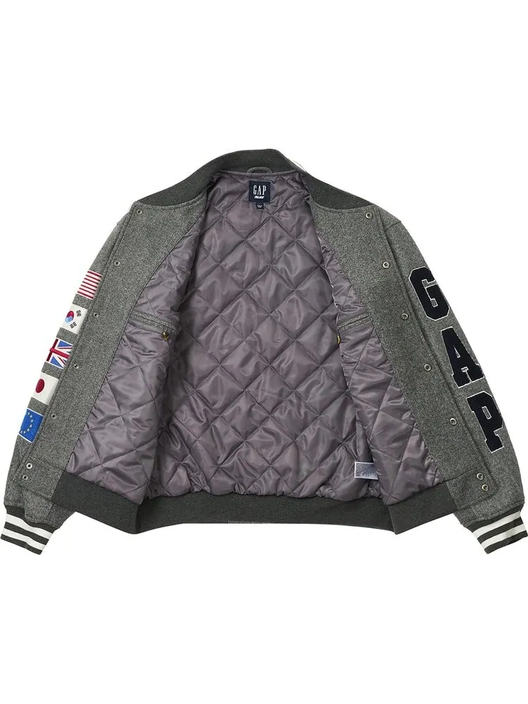 Куртка Palace x Gap Varsity 'Grey' — изображение 2 из 3, серый
