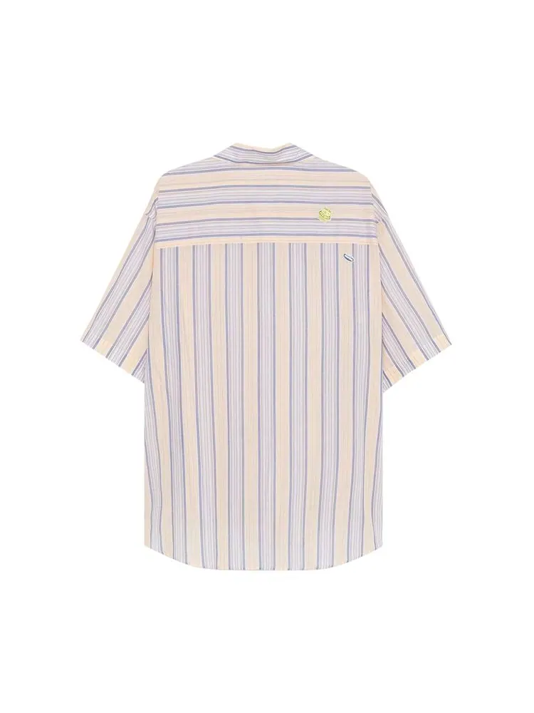 Рубашка Martine Rose Short-Sleeve Boxy Wrap Shirt 'Yellow/Blue Stripe' — изображение 2 из 2, желтый/синий